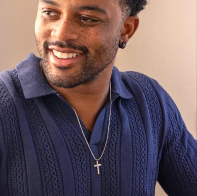 Evesaddiction Men's Stainless Steel Cross Pendant In Silver