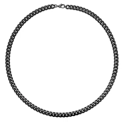 Evesaddiction Men's Black Stainless Steel Chunky Curb Chain Necklace In Black