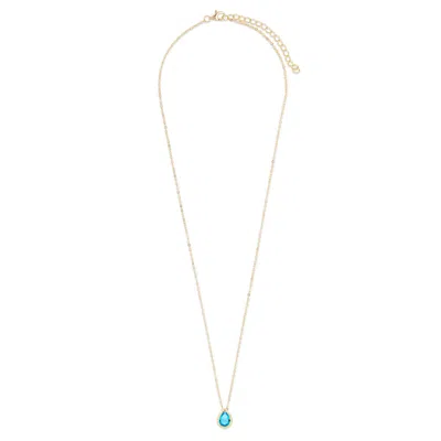 Evesaddiction Gold Plated March Pear Cut Bezel Birthstone Necklace In Gold