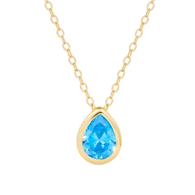 Evesaddiction Gold Plated December Pear Cut Bezel Birthstone Necklace In Gold