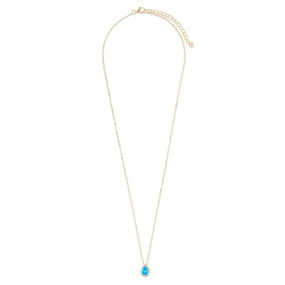 Evesaddiction Gold Plated December Pear Cut Bezel Birthstone Necklace In Gold