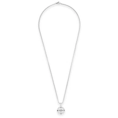 Evesaddiction Men's Stainless Steel Compass Pendant In Metallic