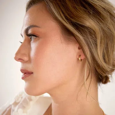 Evesaddiction Gold Plated Huggie Earrings In Gold