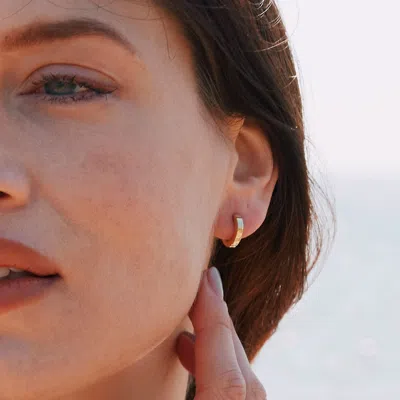 Evesaddiction Gold Plated Huggie Earrings In Gold