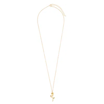 Evesaddiction Gold Plated Forever Rose Pendant In Gold