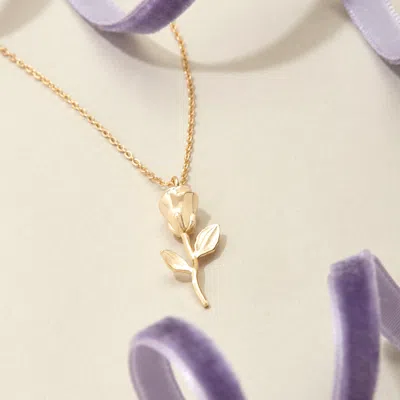 Evesaddiction Gold Plated Forever Rose Pendant In Gold