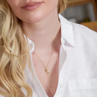 Evesaddiction Gold Plated Forever Rose Pendant In Gold