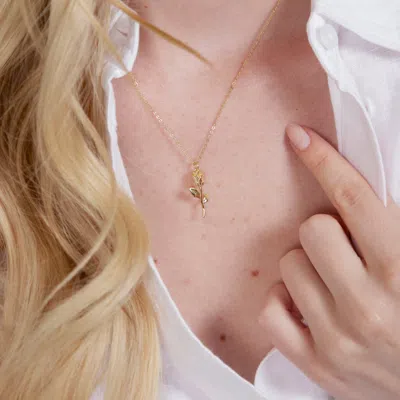 Evesaddiction Gold Plated Forever Rose Pendant In Gold