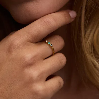 Evesaddiction 3 Stone Silver Bezel Set Birthstone Ring In Silver