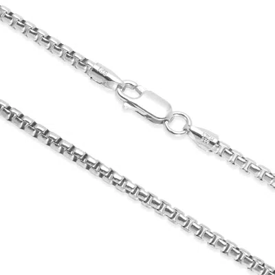 Evesaddiction Men's Sterling Silver Box Chain Necklace In Silver