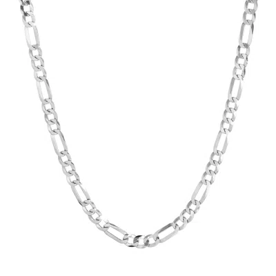 Evesaddiction Men's Sterling Silver Figaro Chain Necklace In Silver