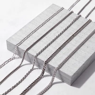 Evesaddiction Men's Sterling Silver Figaro Chain Necklace In Silver