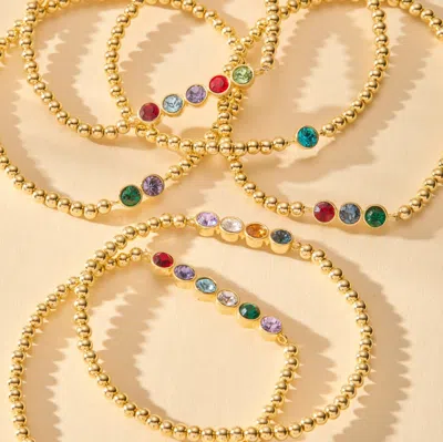 Evesaddiction Six Stone Bezel Set Birthstone Bead Bracelet In Multi