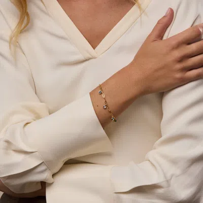 Evesaddiction Custom Paperclip Chain Birthstone Charm Bracelet