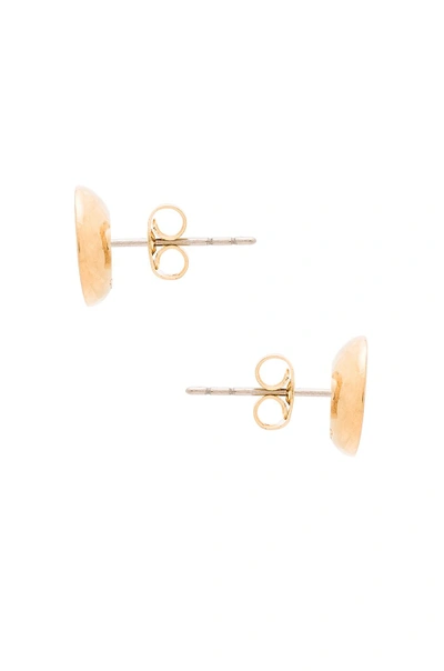 Shop Marc Jacobs Enamel Logo Disc Stud Earrings In Black & Oro