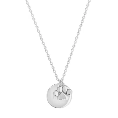 Evesaddiction Sterling Silver Disc Engravable Pet Charm Necklace In Silver