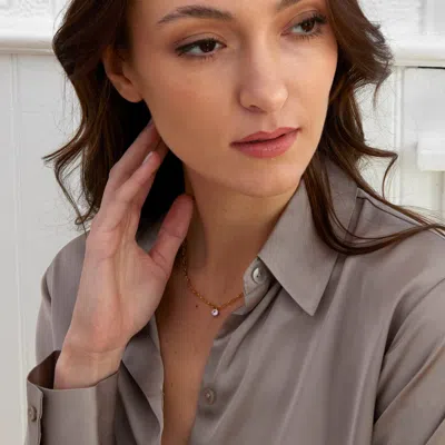 Evesaddiction Custom Paperclip Chain Birthstone Charm Necklace In Metallic