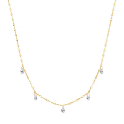 Evesaddiction Teardrop Birthstone Necklace - Gold / April In Gold