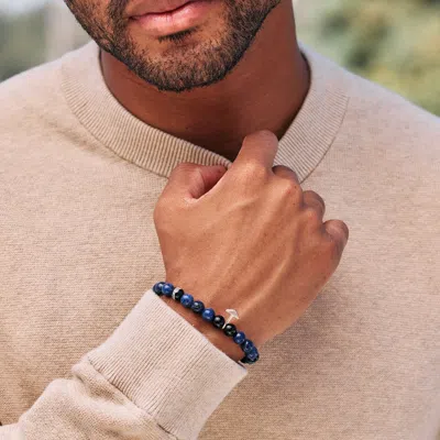 Evesaddiction Men's Lapis Hook Adjustable Bracelet In Blue