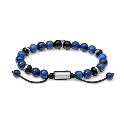 Evesaddiction Men's Lapis Hook Adjustable Bracelet In Blue