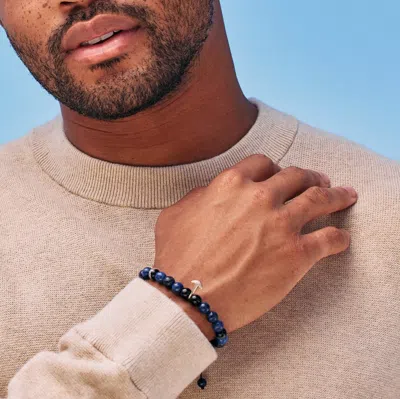 Evesaddiction Men's Lapis Hook Adjustable Bracelet In Blue