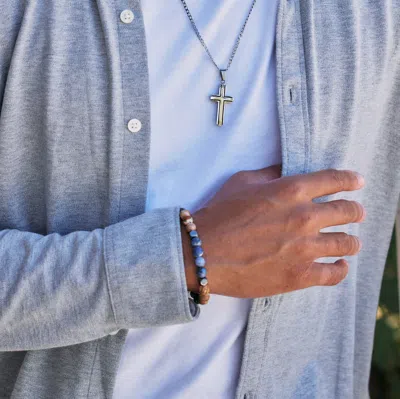 Evesaddiction Men's Sodalite And Jasper Genuine Bead Bracelet In Multi