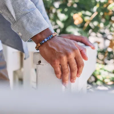 Evesaddiction Men's Sodalite And Jasper Genuine Bead Bracelet In Multi