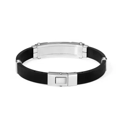 Evesaddiction Men's Engravable Cross Id Bracelet In Multi