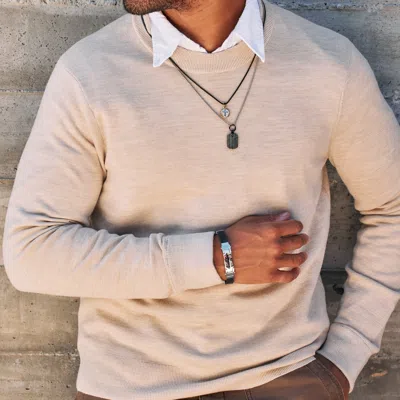 Evesaddiction Men's Engravable Cross Id Bracelet In Multi