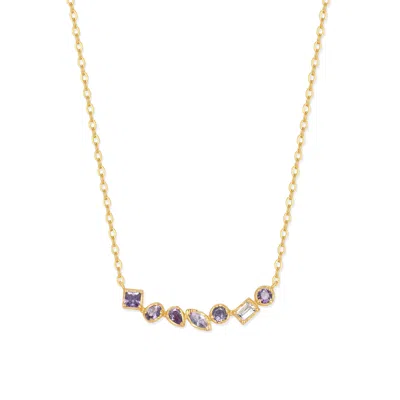 Evesaddiction Ombre Birthstone Necklace In Gold