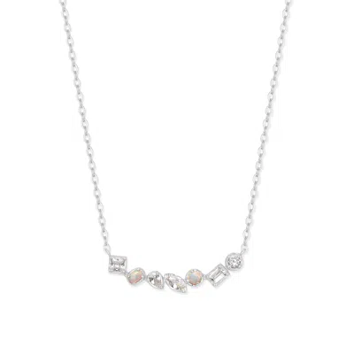 Evesaddiction Ombre Birthstone Necklace - Silver / April In Silver