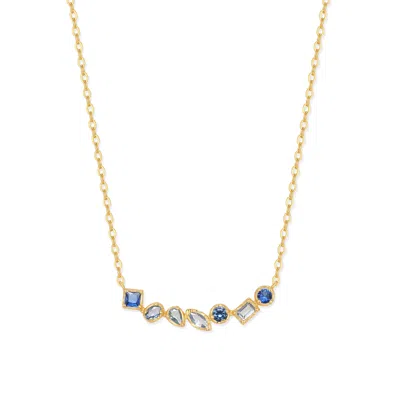 Evesaddiction Ombre Birthstone Necklace - Gold / September In Blue