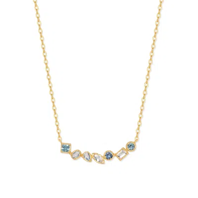 Evesaddiction Ombre Birthstone Necklace - Gold / December In Blue