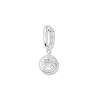 Evesaddiction Birthstone Hinge Charm - Silver / April In Metallic