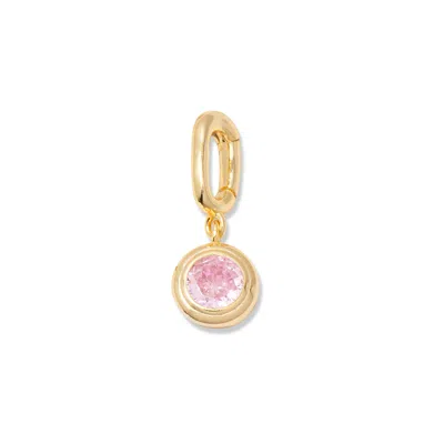 Evesaddiction Birthstone Hinge Charm - Gold / October In Pink