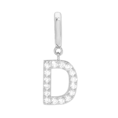 Evesaddiction Pave Initial Hinged Charm - Silver / D In Metallic