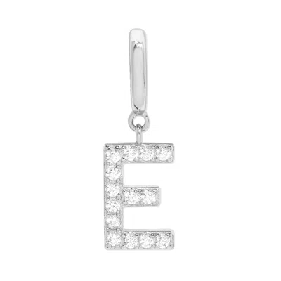 Evesaddiction Pave Initial Hinged Charm - Silver / E In Metallic