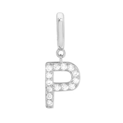 Evesaddiction Pave Initial Hinged Charm - Silver / P In Silver