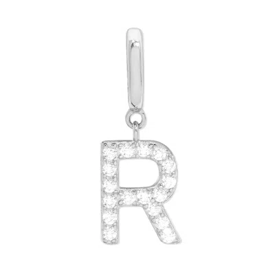 Evesaddiction Pave Initial Hinged Charm - Silver / R In Metallic