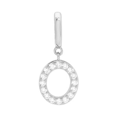 Evesaddiction Pave Initial Hinged Charm - Silver / O In Metallic