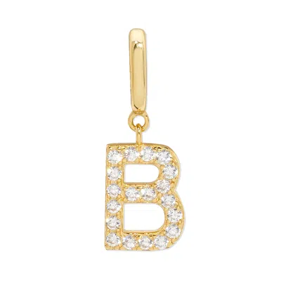 Evesaddiction Pave Initial Hinged Charm - Gold / B In Gold