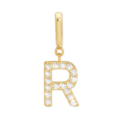 Evesaddiction Pave Initial Hinged Charm - Gold / R In Gold