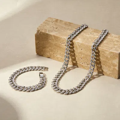 Evesaddiction Men's Cz Chain Bracelet In Metallic