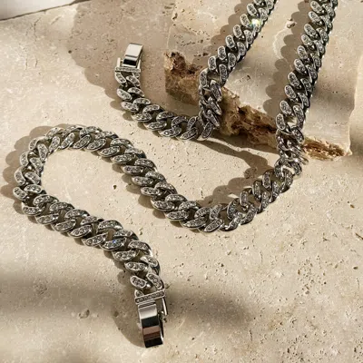 Evesaddiction Men's Cz Chain Bracelet In Metallic