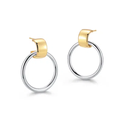 Evesaddiction Two Tone Doorknocker Earrings In Metallic