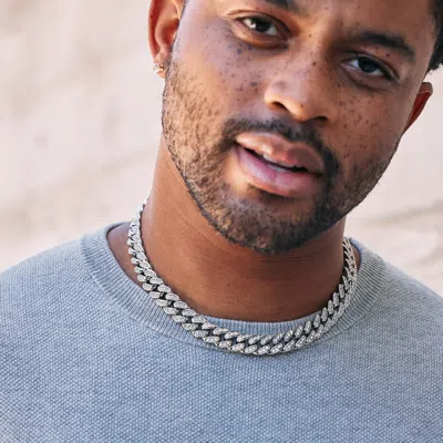 Evesaddiction Men's Cz Chain Necklace In Metallic