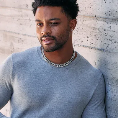 Evesaddiction Men's Cz Chain Necklace In Metallic