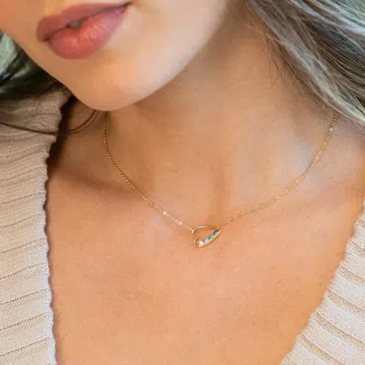 Evesaddiction Custom Petite Open Heart Birthstone Pendant In Gold