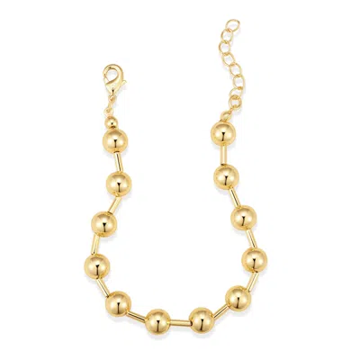 Evesaddiction Metal Bead Ball Bracelet In Gold