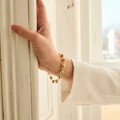 Evesaddiction Metal Bead Ball Bracelet In Gold